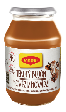 MAGGI tekutý bujón hovězí na bázi pomalu vařeného vývaru z hovězího masa a kostí