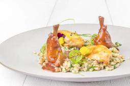 Prso z jarního kuřete sous vide, petrželkové risotto