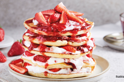 Citrónové lívanečky s ovocem a jemným bavorským krémem